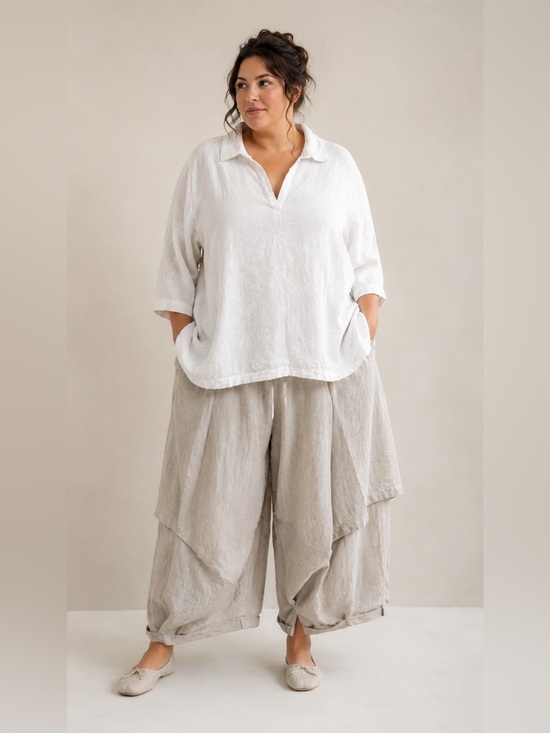 Cynthia Rowley Pants - Cynthia Rowley Linen white embroderey floral pullover blouse sz 1X